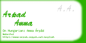 arpad amma business card