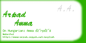 arpad amma business card